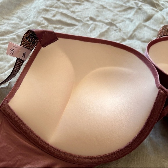 Brand New Victoria’s Secret Bombshell Plunge Push Up Bra Ombre Shine Strap - Picture 13 of 15